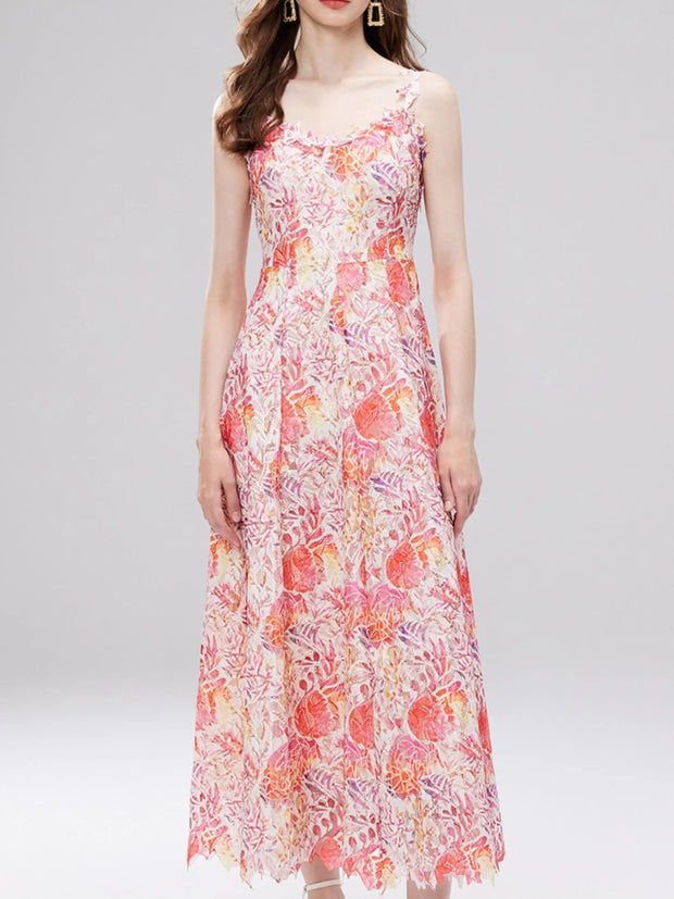 Floral Lace Sleeveless V-Neck Midi Dress-Dresses-Trendsi-[option4]-[option5]-[option6]-[option7]-[option8]-Shop-Boutique-Clothing-for-Women-Online