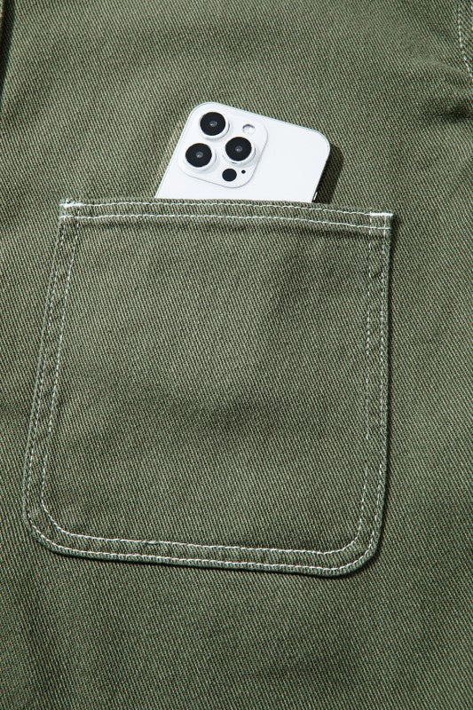 Denim Button-Up Patch Pocket Collared Jacket-JUNIPER BLVD-[option4]-[option5]-[option6]-[option7]-[option8]-Shop-Boutique-Clothing-for-Women-Online