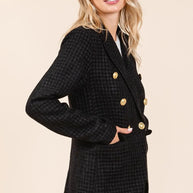 Mittoshop Plaid Texture Double-Breasted Long Sleeve Blazer-Blazers-Trendsi-[option4]-[option5]-[option6]-[option7]-[option8]-Shop-Boutique-Clothing-for-Women-Online