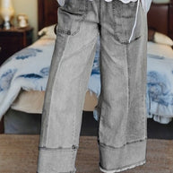 Denim Raw Hem Drawstring Wide Leg Pants-JUNIPER BLVD-[option4]-[option5]-[option6]-[option7]-[option8]-Shop-Boutique-Clothing-for-Women-Online