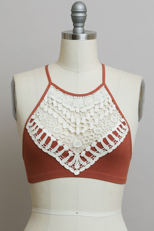 Crochet Lace High Neck Bralette-Leto Accessories-[option4]-[option5]-[option6]-[option7]-[option8]-Shop-Boutique-Clothing-for-Women-Online