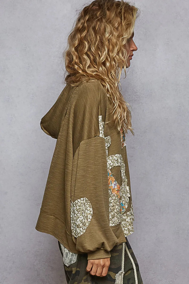 POL Peace Patch Floral Long Sleeve Hoodie-Sweatshirts-Trendsi-[option4]-[option5]-[option6]-[option7]-[option8]-Shop-Boutique-Clothing-for-Women-Online