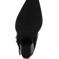 Raveta Microfiber Buckle Strap Western Boots-Rag Company-[option4]-[option5]-[option6]-[option7]-[option8]-Shop-Boutique-Clothing-for-Women-Online