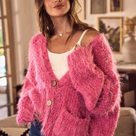 SO ME Soft Touch Hairy Loose Fit Cozy Sweater Cardigan-Cardigans-Trendsi-[option4]-[option5]-[option6]-[option7]-[option8]-Shop-Boutique-Clothing-for-Women-Online