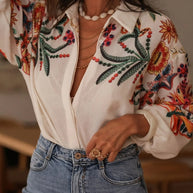 Floral Button Up Long Sleeve Shirt-Tops-Trendsi-[option4]-[option5]-[option6]-[option7]-[option8]-Shop-Boutique-Clothing-for-Women-Online