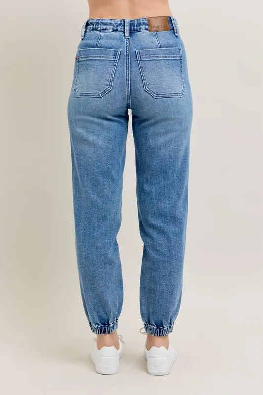 Judy Blue High Waist Denim Joggers-Trendsi-[option4]-[option5]-[option6]-[option7]-[option8]-Shop-Boutique-Clothing-for-Women-Online