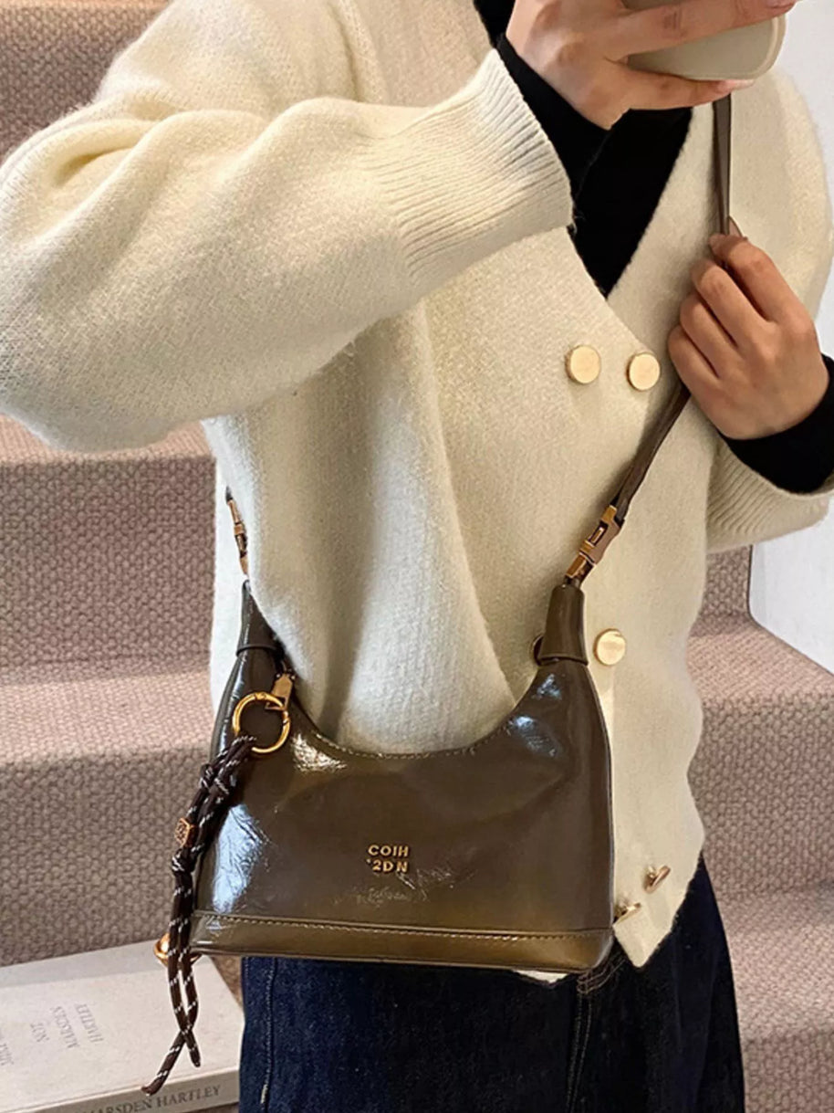 Leather Crossbody Bag with Charm-handbag-Trendsi-Matcha Green-One Size-[option4]-[option5]-[option6]-[option7]-[option8]-Shop-Boutique-Clothing-for-Women-Online