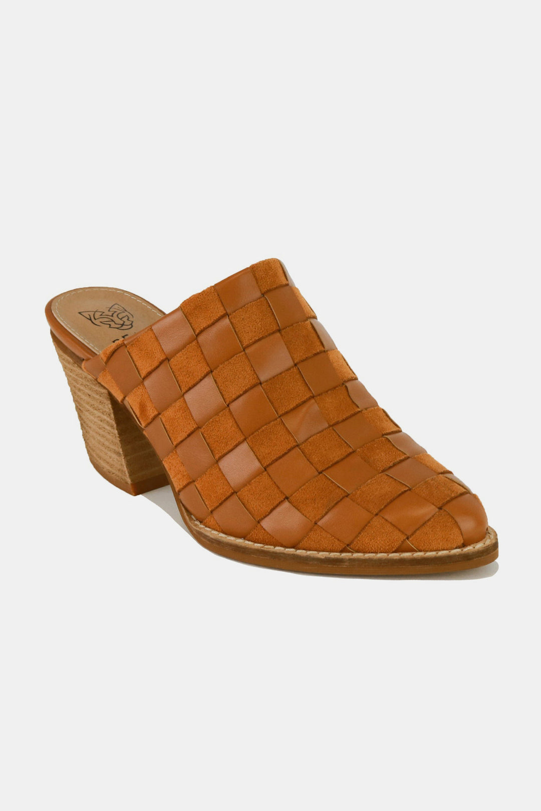 Beast Fashion Woven Checkerboard Block Heel Mule Shoes-Trendsi-Caramel-6-[option4]-[option5]-[option6]-[option7]-[option8]-Shop-Boutique-Clothing-for-Women-Online