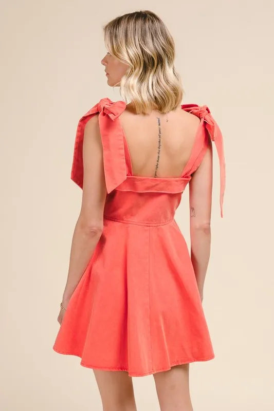 SO ME Fit and Flare Washed Gameday Dress-Dresses-Trendsi-[option4]-[option5]-[option6]-[option7]-[option8]-Shop-Boutique-Clothing-for-Women-Online