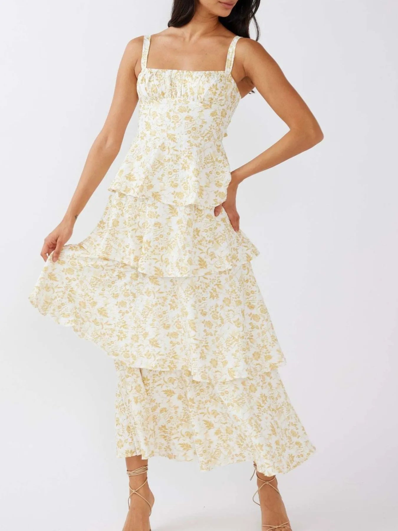 Floral Layered Ruffle Dress-Dresses-Trendsi-[option4]-[option5]-[option6]-[option7]-[option8]-Shop-Boutique-Clothing-for-Women-Online