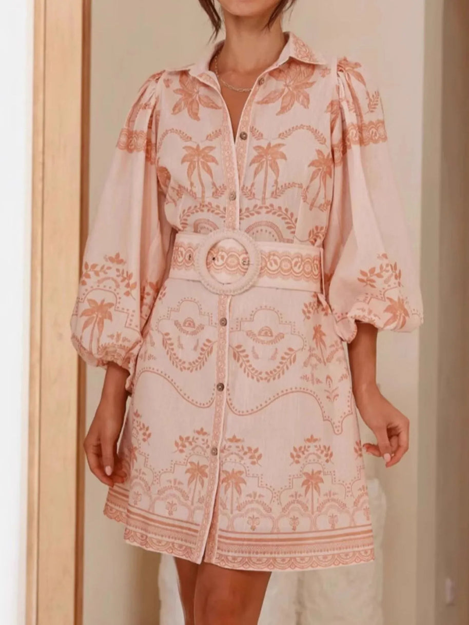 Printed Button Down Shirt Dress with Belt-Dresses-Trendsi-[option4]-[option5]-[option6]-[option7]-[option8]-Shop-Boutique-Clothing-for-Women-Online