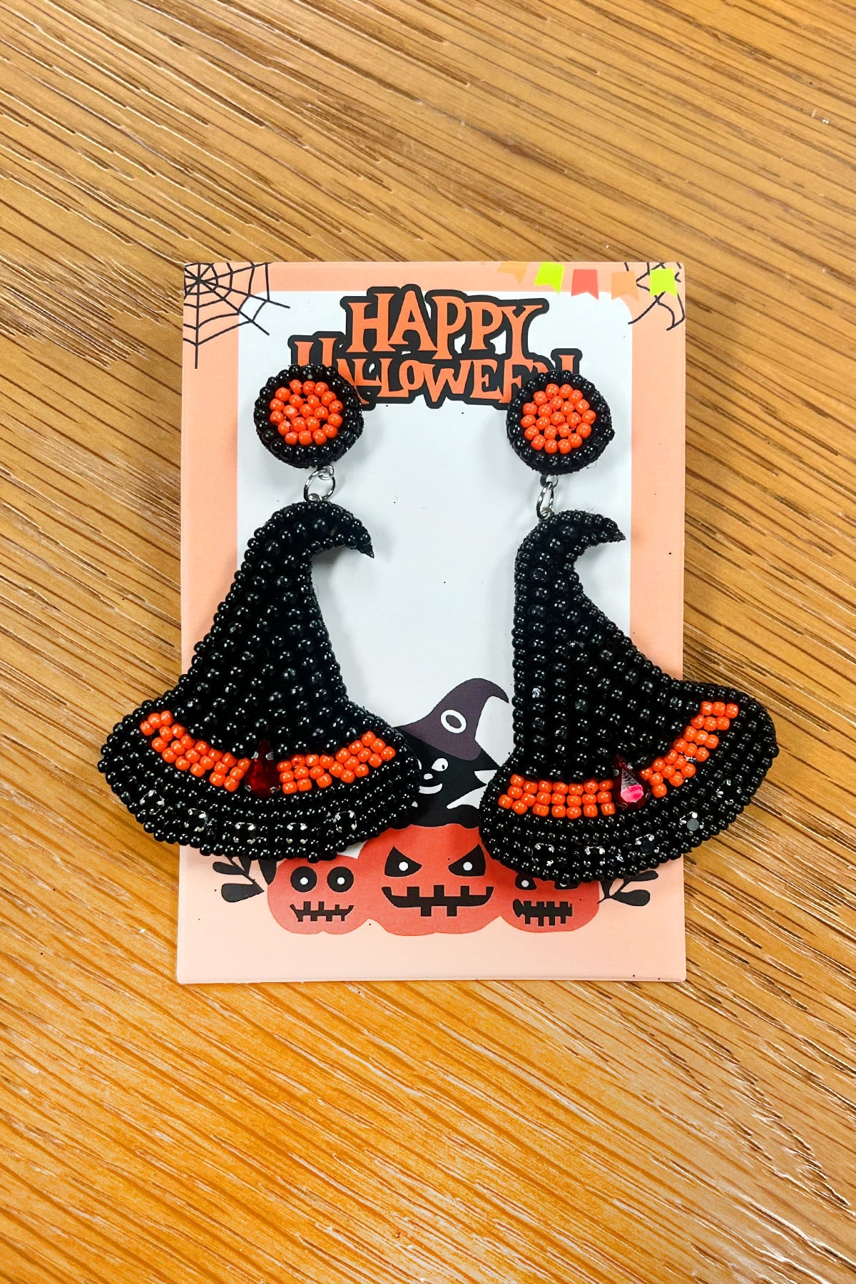 Witch Hat Beaded Halloween Earings-ICON-One Size Fits All-[option4]-[option5]-[option6]-[option7]-[option8]-Shop-Boutique-Clothing-for-Women-Online