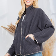 Quilt Jacket with Pockets-Orange Farm Clothing-[option4]-[option5]-[option6]-[option7]-[option8]-Shop-Boutique-Clothing-for-Women-Online