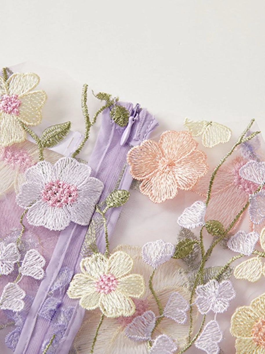 Floral Embroidered Mesh Overlay Maxi Dress-Dresses-Trendsi-[option4]-[option5]-[option6]-[option7]-[option8]-Shop-Boutique-Clothing-for-Women-Online