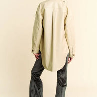 Davi & Dani Faux Leather Button Up Jacket with Chest Pockets-Jackets-Trendsi-[option4]-[option5]-[option6]-[option7]-[option8]-Shop-Boutique-Clothing-for-Women-Online