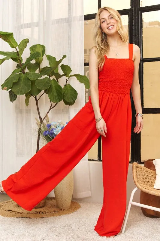 ADORA Full Size Smocking Top Wide Leg Jumpsuit-Jumpsuits & Rompers-Trendsi-[option4]-[option5]-[option6]-[option7]-[option8]-Shop-Boutique-Clothing-for-Women-Online