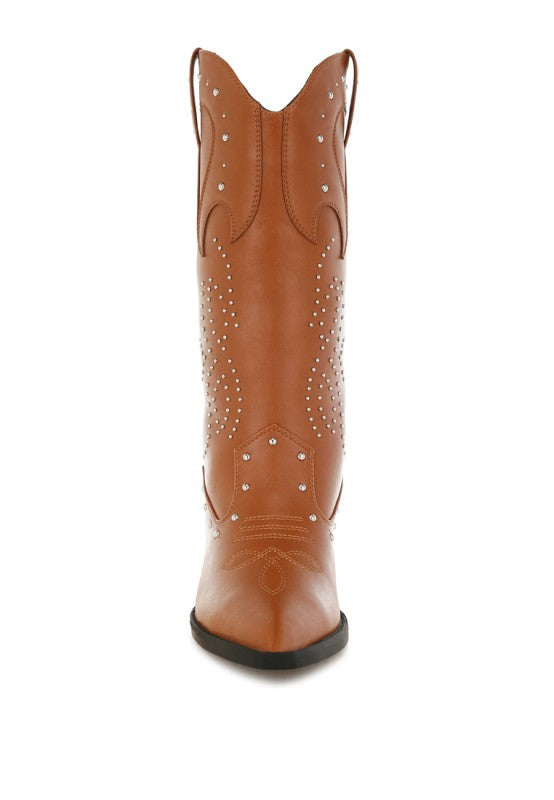 Dockery Studs Embellished Cowboy Boots-Rag Company-[option4]-[option5]-[option6]-[option7]-[option8]-Shop-Boutique-Clothing-for-Women-Online