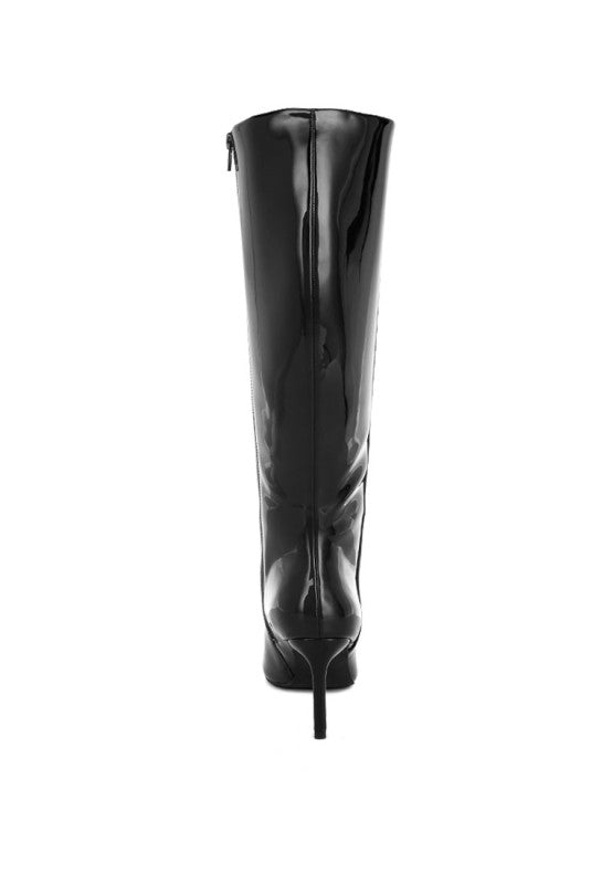 Warley Patent Faux Leather Calf Boots-Rag Company-[option4]-[option5]-[option6]-[option7]-[option8]-Shop-Boutique-Clothing-for-Women-Online