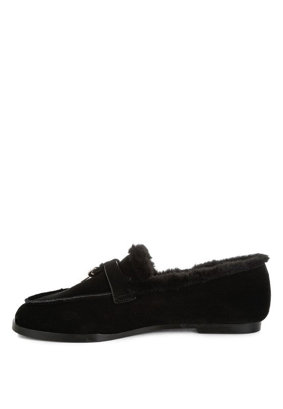 Ohrid Suede & Faux Fur Flat Loafers-Rag Company-[option4]-[option5]-[option6]-[option7]-[option8]-Shop-Boutique-Clothing-for-Women-Online