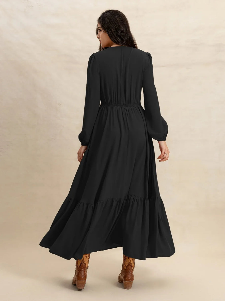 V-Neck Long Sleeve Dress-Dresses-Trendsi-[option4]-[option5]-[option6]-[option7]-[option8]-Shop-Boutique-Clothing-for-Women-Online