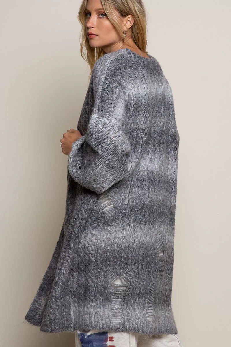 POL Distressed Cable-Knit Ombre Dying Cardigan-cardigan-Trendsi-[option4]-[option5]-[option6]-[option7]-[option8]-Shop-Boutique-Clothing-for-Women-Online