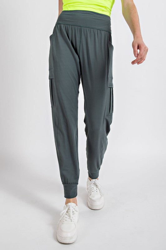 Rae Mode Butter Jogger With Side Pockets-Rae Mode-Smoked Spruce-S-[option4]-[option5]-[option6]-[option7]-[option8]-Shop-Boutique-Clothing-for-Women-Online