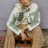 POL Button Down Patchwork Denim Jacket with Floral Print Details-Coats & Jackets-Trendsi-[option4]-[option5]-[option6]-[option7]-[option8]-Shop-Boutique-Clothing-for-Women-Online