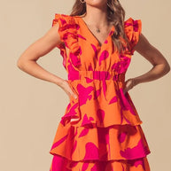 SO ME Floral V Neck Layered Dress with Elasticized Waist-Dresses-Trendsi-[option4]-[option5]-[option6]-[option7]-[option8]-Shop-Boutique-Clothing-for-Women-Online