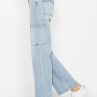 Judy Blue High Waist Light Wash Straight Cargo Jeans-Trendsi-[option4]-[option5]-[option6]-[option7]-[option8]-Shop-Boutique-Clothing-for-Women-Online