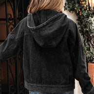 Denim Chest Pocket Drop Shoulder Hooded Jacket-JUNIPER BLVD-[option4]-[option5]-[option6]-[option7]-[option8]-Shop-Boutique-Clothing-for-Women-Online