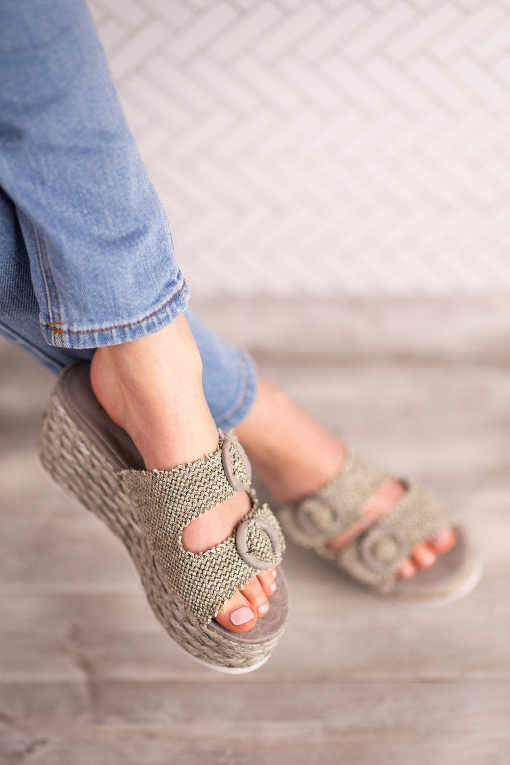 Eriwen Buckle Wedge in Teal-140 Wedges-Not Rated-[option4]-[option5]-[option6]-[option7]-[option8]-Shop-Boutique-Clothing-for-Women-Online