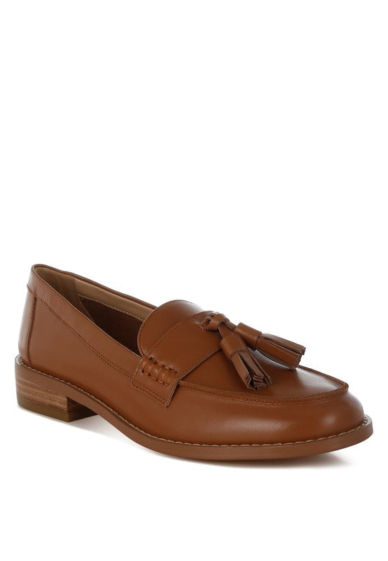 Yelena Real Leather Tassel Loafers-Rag Company-[option4]-[option5]-[option6]-[option7]-[option8]-Shop-Boutique-Clothing-for-Women-Online