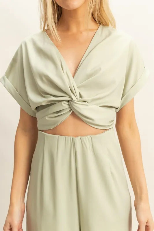 HYFVE Twisted Front Short Sleeve Top and Wide Leg Pants Set-Sets-Trendsi-[option4]-[option5]-[option6]-[option7]-[option8]-Shop-Boutique-Clothing-for-Women-Online