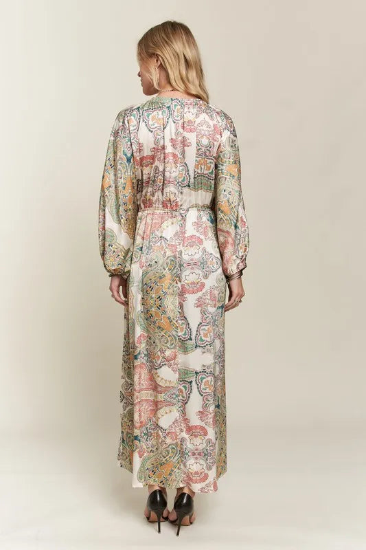 ADORA Printed V-Neck Batwing Sleeve Dress-Dresses-Trendsi-[option4]-[option5]-[option6]-[option7]-[option8]-Shop-Boutique-Clothing-for-Women-Online