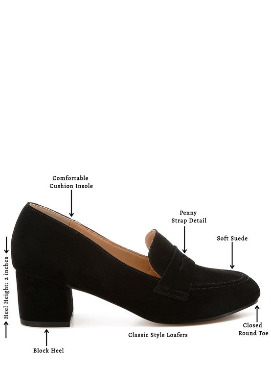 Astra Block Heel Genuine Suede Loafers-Rag Company-[option4]-[option5]-[option6]-[option7]-[option8]-Shop-Boutique-Clothing-for-Women-Online