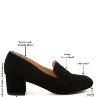 Astra Block Heel Genuine Suede Loafers-Rag Company-[option4]-[option5]-[option6]-[option7]-[option8]-Shop-Boutique-Clothing-for-Women-Online
