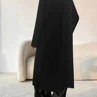 Lapel Collar Button-Front Longline Coat-Coats & Jackets-Trendsi-[option4]-[option5]-[option6]-[option7]-[option8]-Shop-Boutique-Clothing-for-Women-Online