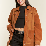 FAUX FUR AND SUEDE JACKET PLUS SIZE-Jade By Jane-CAMEL-1X-[option4]-[option5]-[option6]-[option7]-[option8]-Shop-Boutique-Clothing-for-Women-Online
