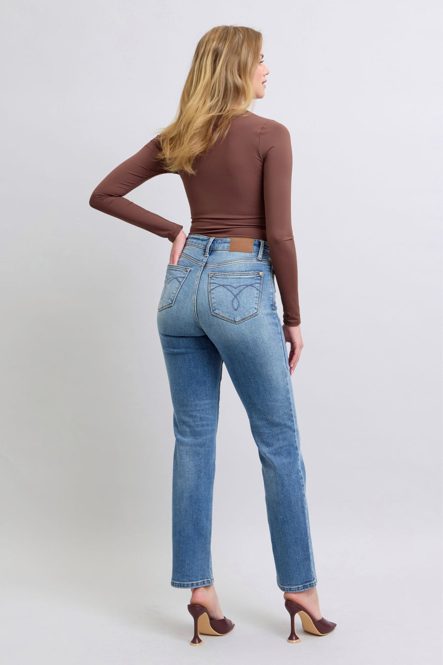 Judy Blue Vintage Wash Thermal Straight Jeans-Trendsi-[option4]-[option5]-[option6]-[option7]-[option8]-Shop-Boutique-Clothing-for-Women-Online
