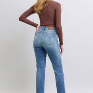 Judy Blue Vintage Wash Thermal Straight Jeans-Trendsi-[option4]-[option5]-[option6]-[option7]-[option8]-Shop-Boutique-Clothing-for-Women-Online
