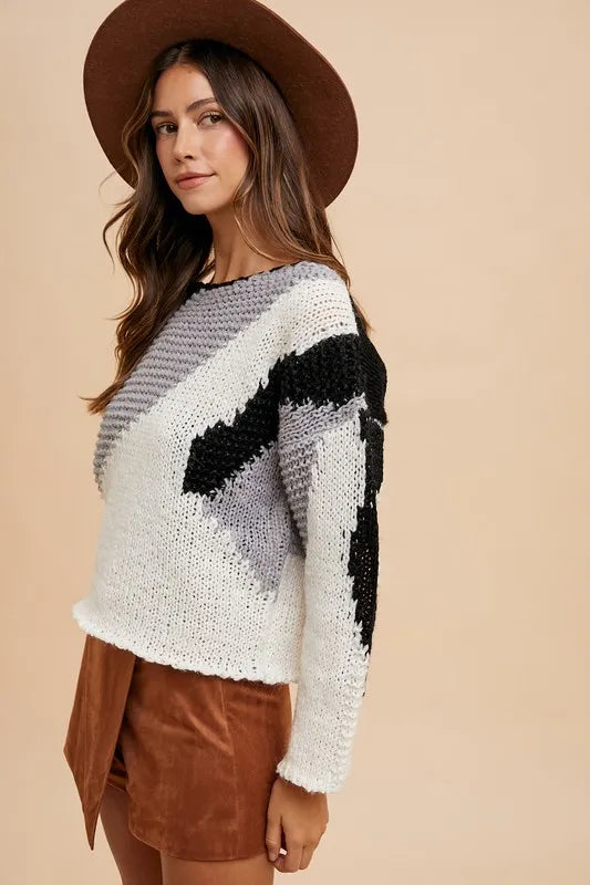 Annie Wear Color Block Drop Shoulder Sweater-Sweaters-Trendsi-[option4]-[option5]-[option6]-[option7]-[option8]-Shop-Boutique-Clothing-for-Women-Online