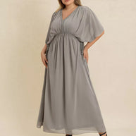 Plus Size V-Neck Flutter Sleeve Dress-Dresses-Trendsi-[option4]-[option5]-[option6]-[option7]-[option8]-Shop-Boutique-Clothing-for-Women-Online