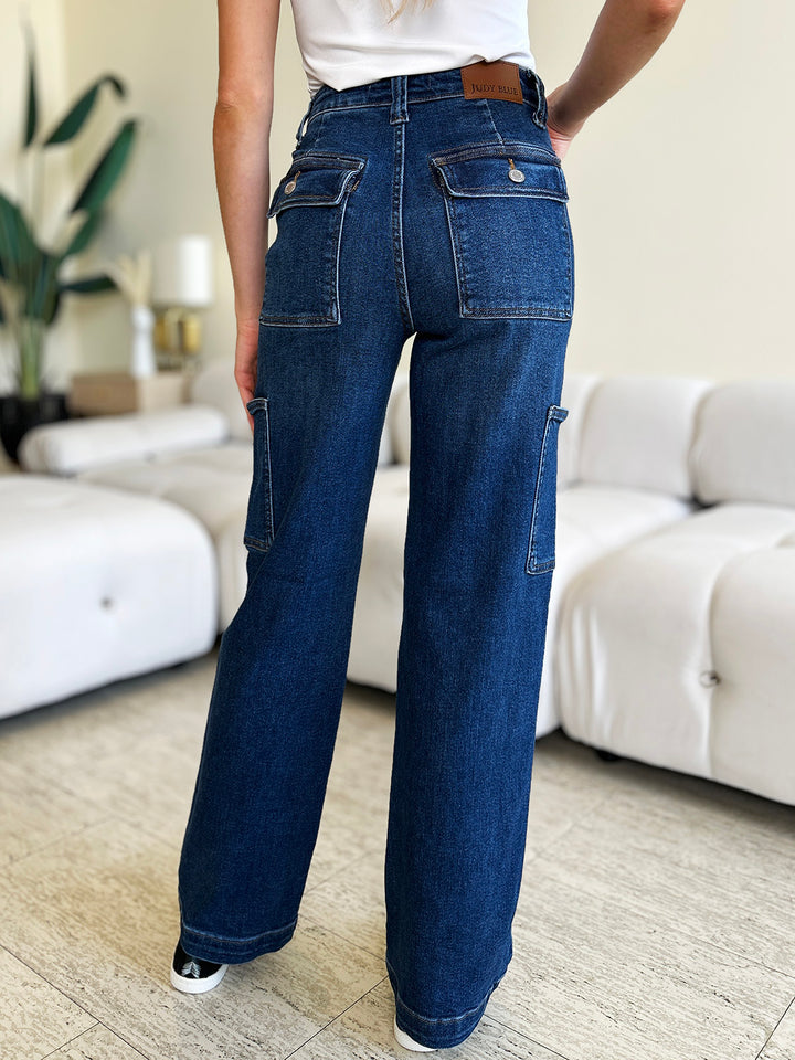 Judy Blue High Waist Straight Cargo Jeans-Trendsi-[option4]-[option5]-[option6]-[option7]-[option8]-Shop-Boutique-Clothing-for-Women-Online