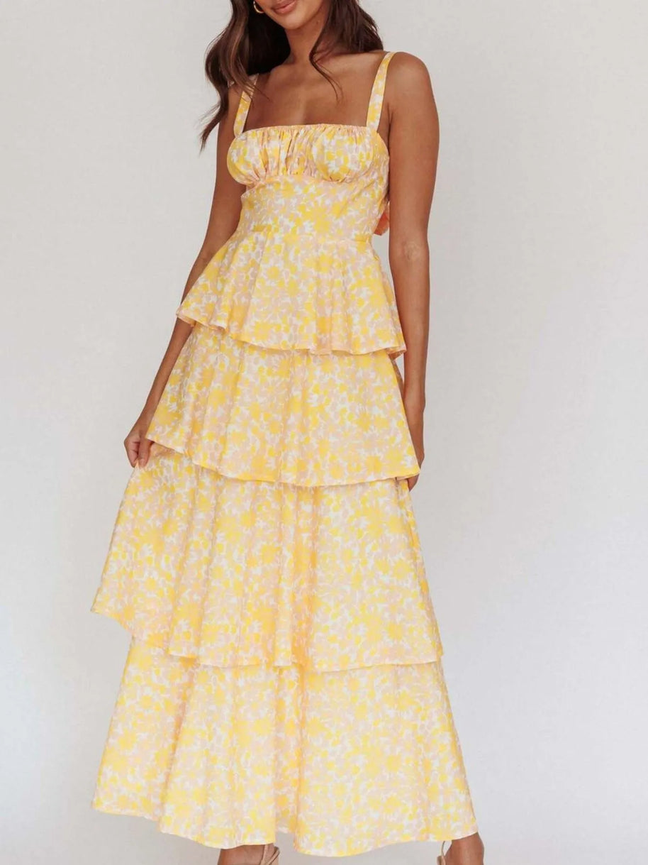 Floral Layered Ruffle Dress-Dresses-Trendsi-[option4]-[option5]-[option6]-[option7]-[option8]-Shop-Boutique-Clothing-for-Women-Online