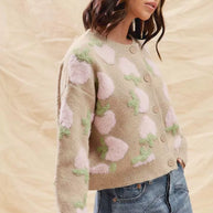 SO ME Strawberry Fruit All Over Button Sweater Cardigan-Cardigans-Trendsi-[option4]-[option5]-[option6]-[option7]-[option8]-Shop-Boutique-Clothing-for-Women-Online