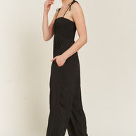 SMOCKED TIE STRAP JUMPSUIT-Jade By Jane-[option4]-[option5]-[option6]-[option7]-[option8]-Shop-Boutique-Clothing-for-Women-Online