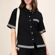 VERY J Crinkled Woven Shirt Top & Shorts Set-2 piece set-Trendsi-[option4]-[option5]-[option6]-[option7]-[option8]-Shop-Boutique-Clothing-for-Women-Online