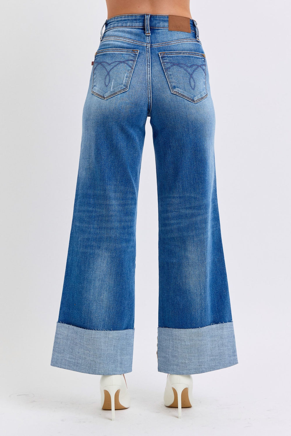 Judy Blue Distressed High Waist Wide Leg Jeans-Trendsi-[option4]-[option5]-[option6]-[option7]-[option8]-Shop-Boutique-Clothing-for-Women-Online