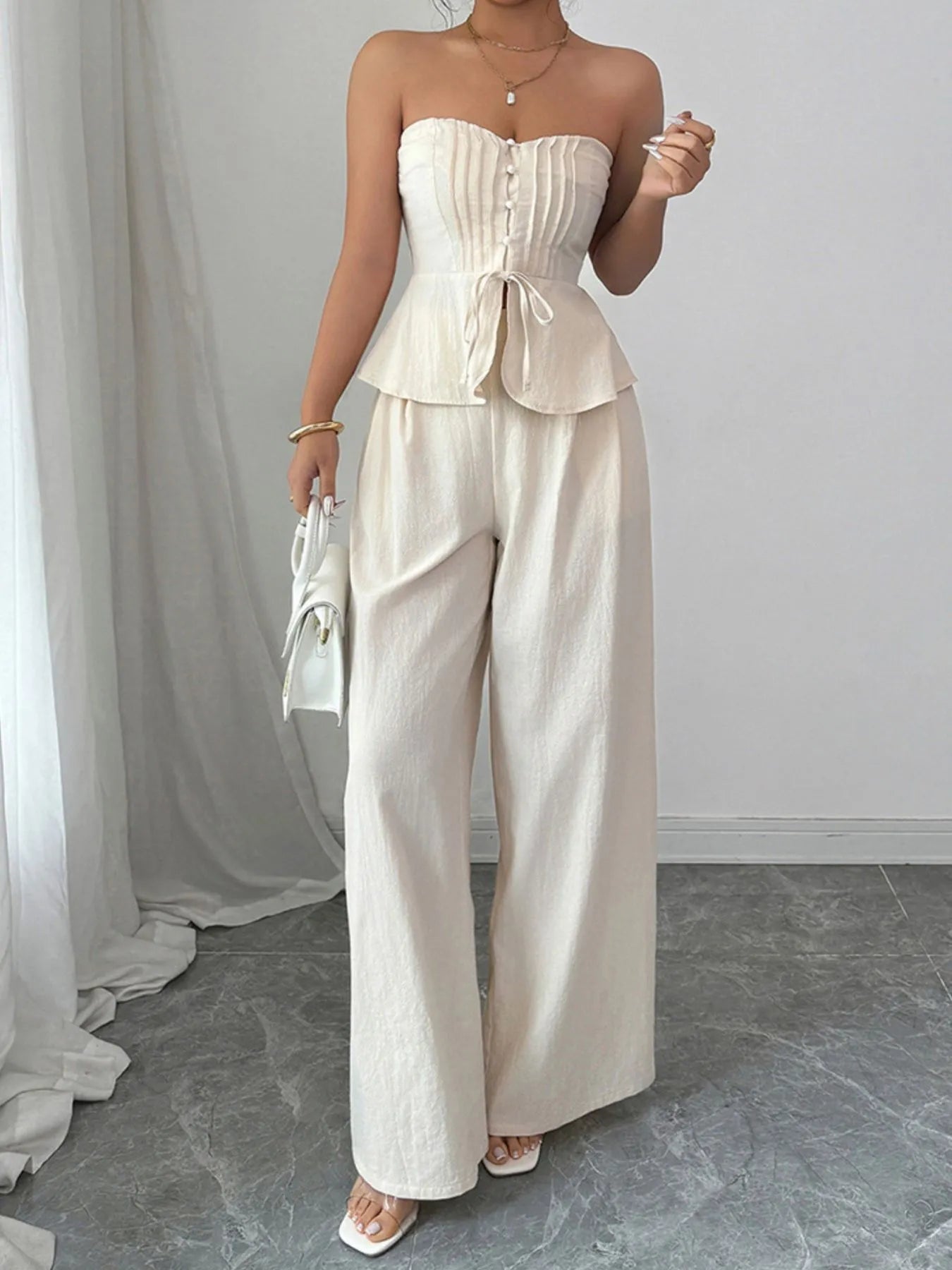 Sweetheart Neck Tube Top and Pants Set-Sets-Trendsi-[option4]-[option5]-[option6]-[option7]-[option8]-Shop-Boutique-Clothing-for-Women-Online