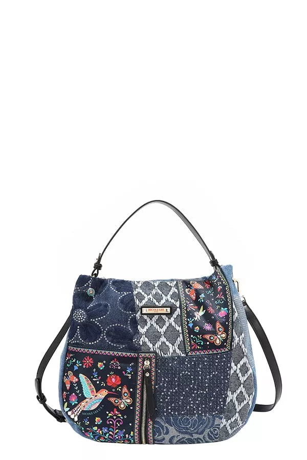 Nicole Lee USA Bosque De Amor Denim Hobo Bag-Bags-Trendsi-[option4]-[option5]-[option6]-[option7]-[option8]-Shop-Boutique-Clothing-for-Women-Online